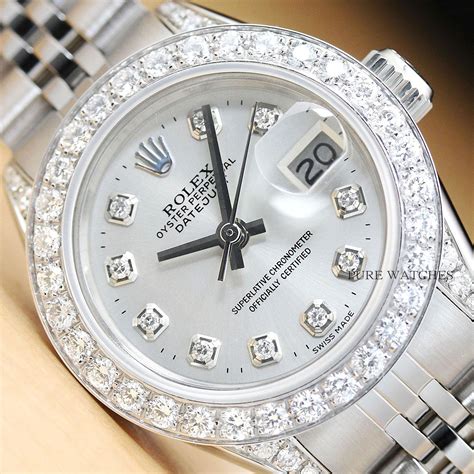 diamond bezels for ladies rolex watches|Rolex lady Datejust white gold.